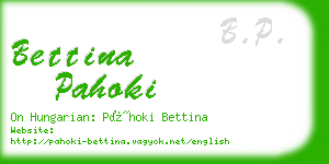 bettina pahoki business card